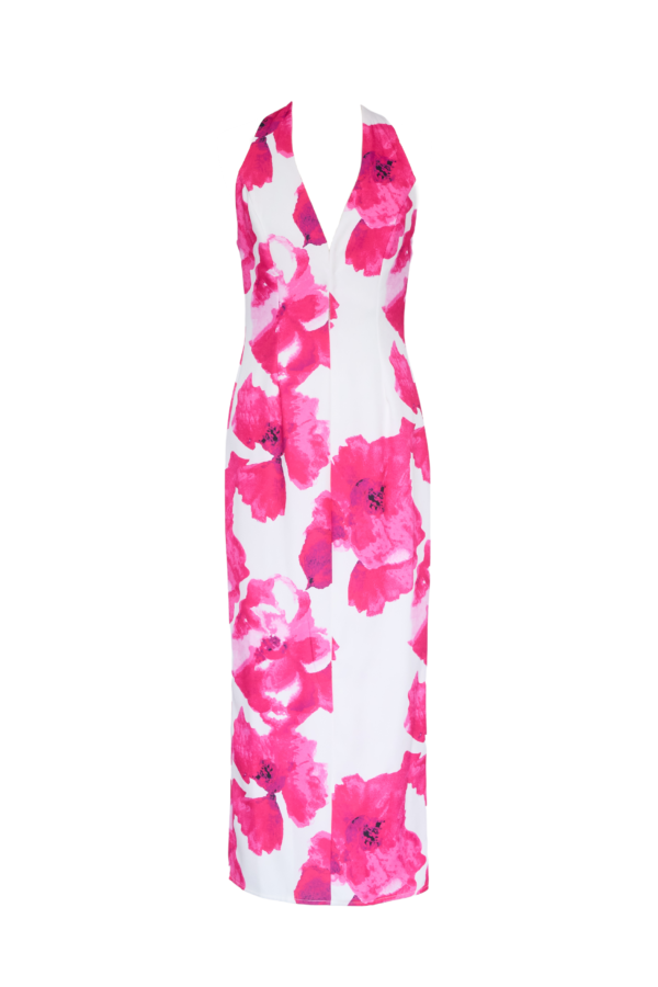 Tibetan Halter Maxi Dress - Pink Floral - Image 2