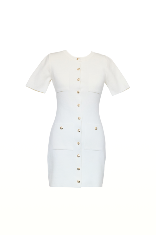 Yale Knit Dress - Off White - Image 2