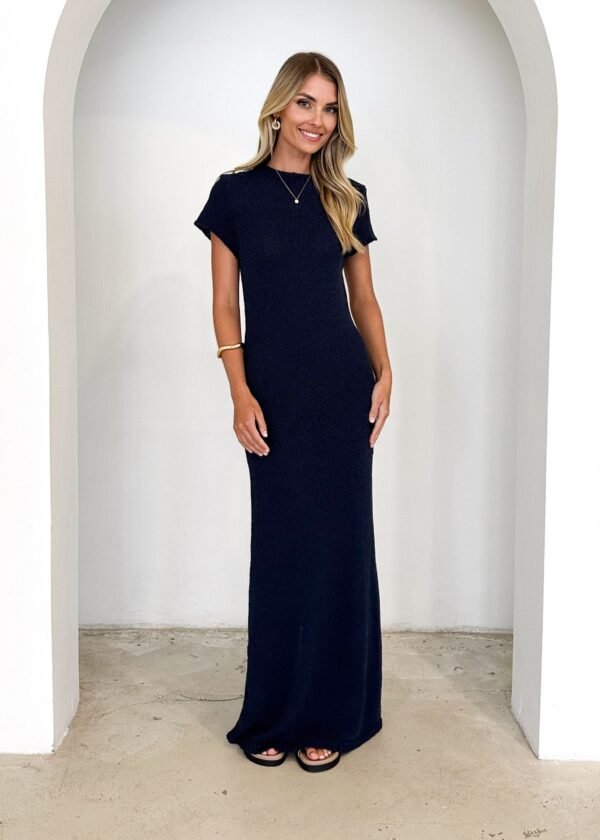 Kori Knit Maxi Dress - Navy - Image 5