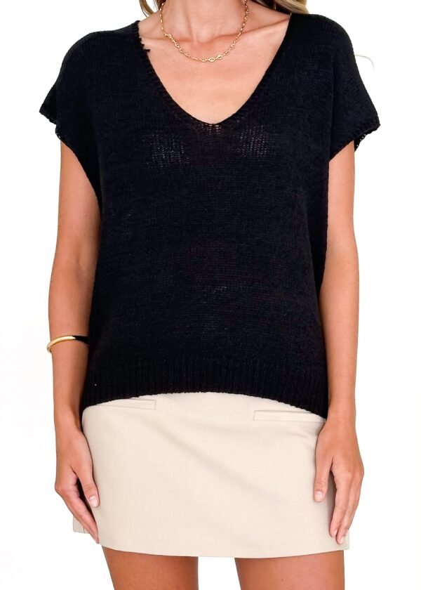 Melrose Knit Top - Black - Image 2