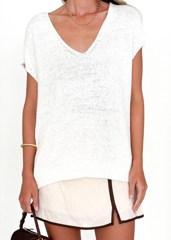 Melrose Knit Top - Off White - Image 2