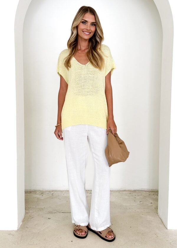 Melrose Knit Top - Lemon - Image 3