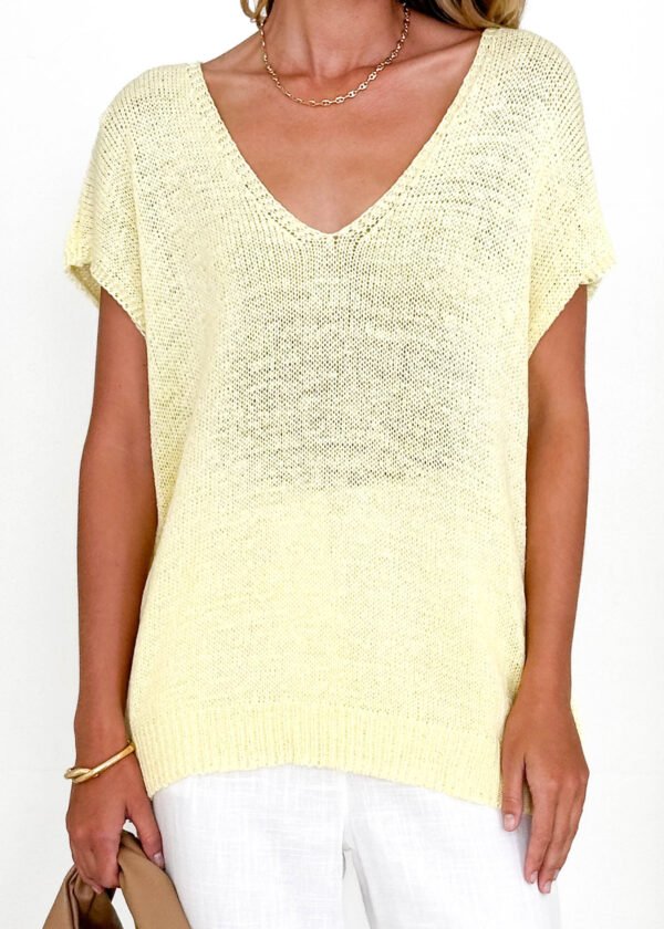 Melrose Knit Top - Lemon - Image 6