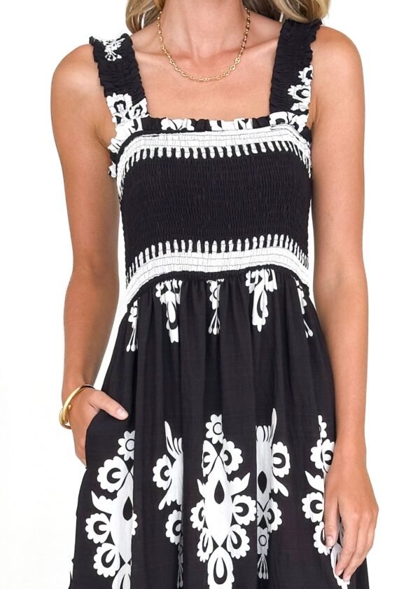 Arana Maxi Dress - Black Abstract - Image 6