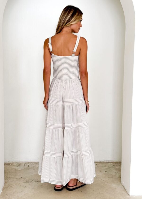 Courtland Maxi Dress - Beige Stripe - Image 5