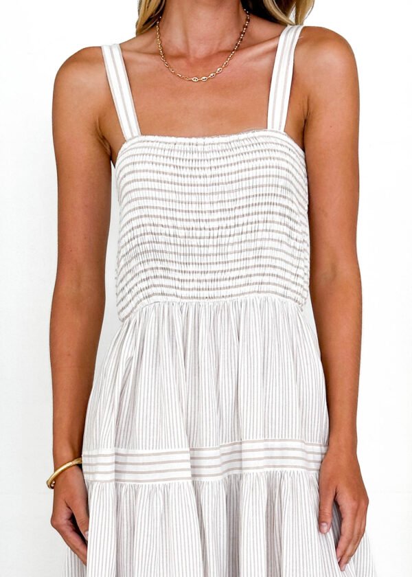 Courtland Maxi Dress - Beige Stripe - Image 6