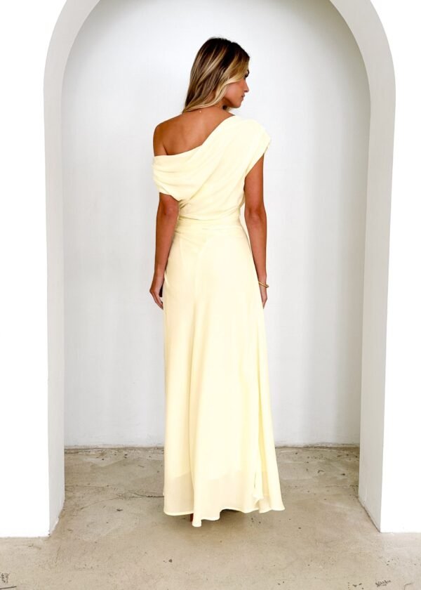 Flirtini One Shoulder Maxi Dress - Lemon - Image 7