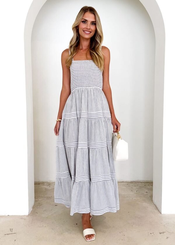 Courtland Maxi Dress - Navy Stripe - Image 3