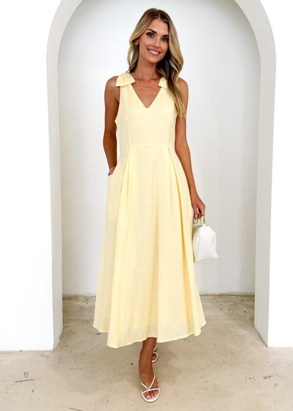 Pacifica Midi Dress - Lemon - Image 4