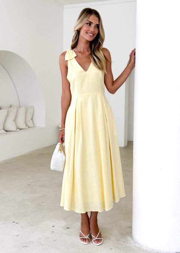 Pacifica Midi Dress - Lemon - Image 3