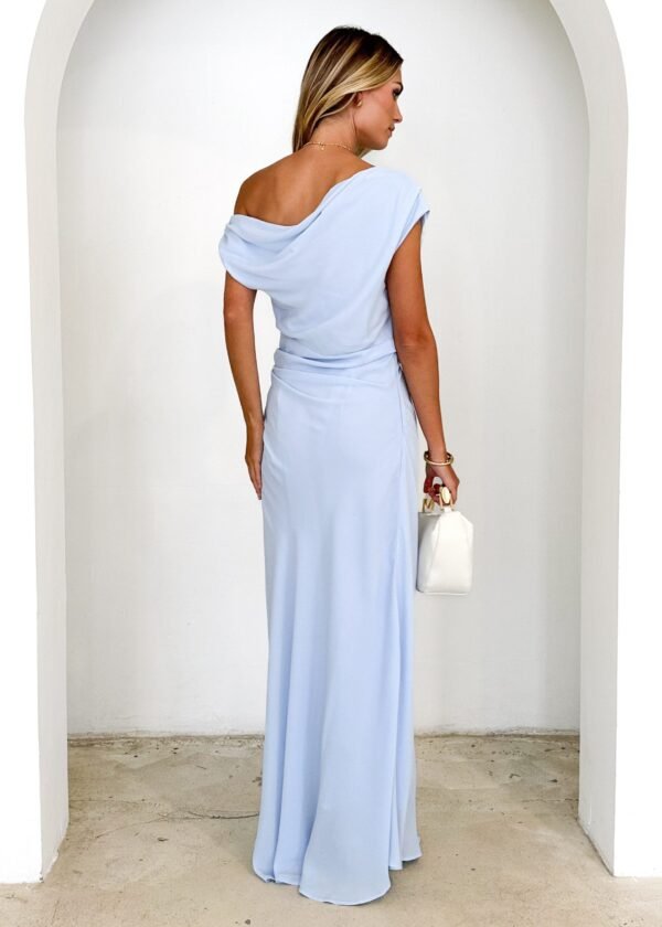 Flirtini One Shoulder Maxi Dress - Sky Blue - Image 5