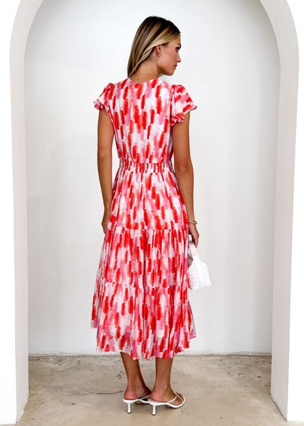 Gatsby Midi Dress - Red Splash - Image 9