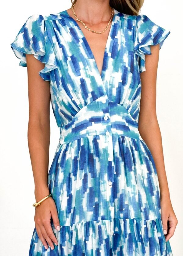 Gatsby Midi Dress - Blue Splash - Image 2