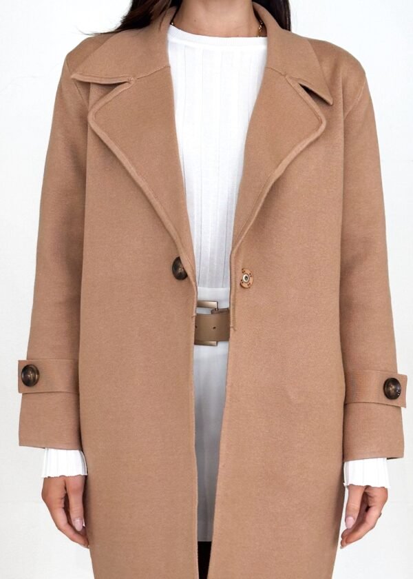 Chayso Knit Coat - Camel - Image 2